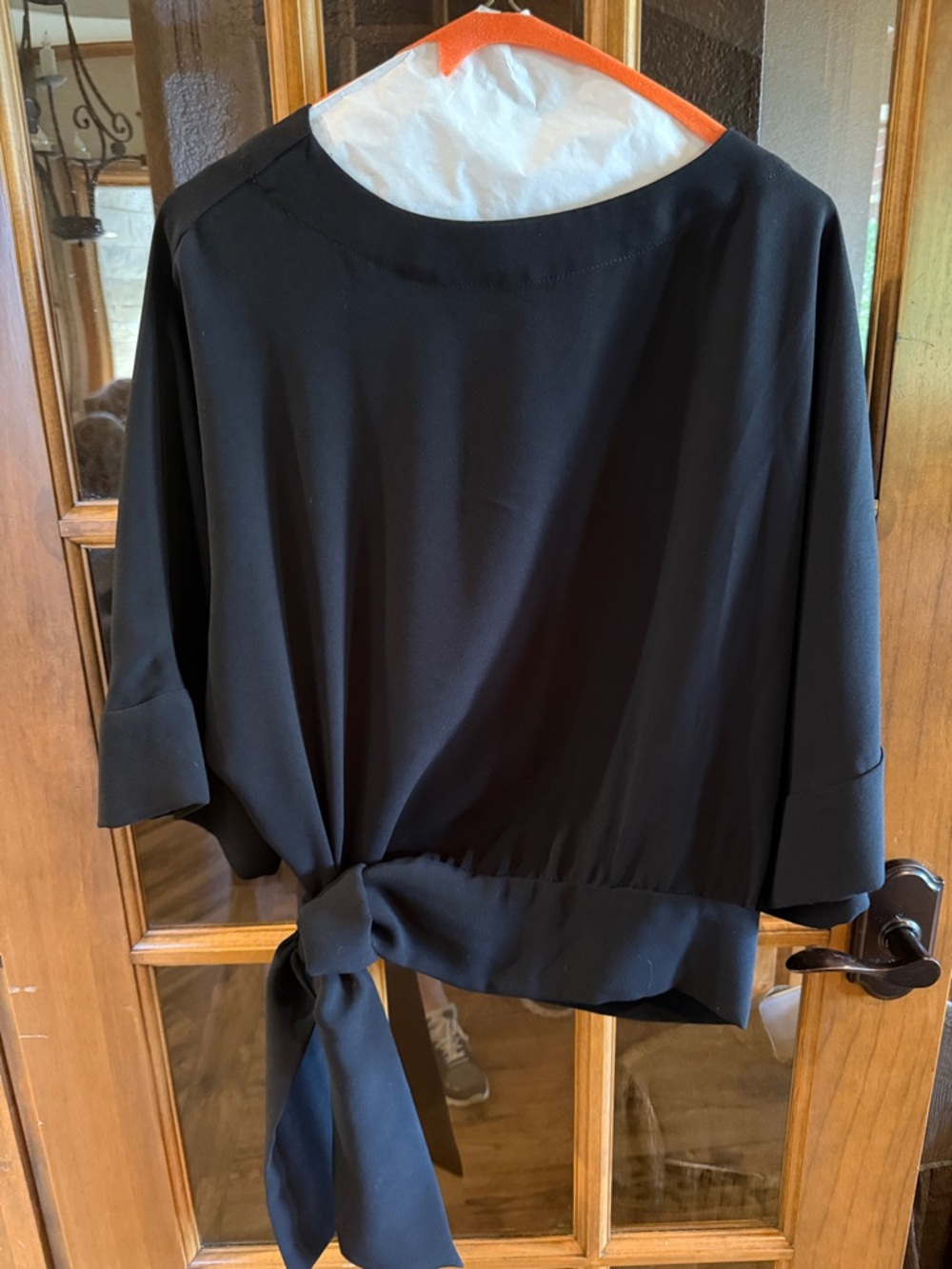 Trina Turk Black Tie-Hem Blouse